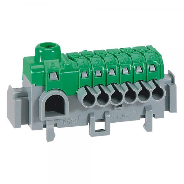 Photo Bornier de rpartition IP2X  connexion automatique universel - longueur 63mm | Ref : 005050