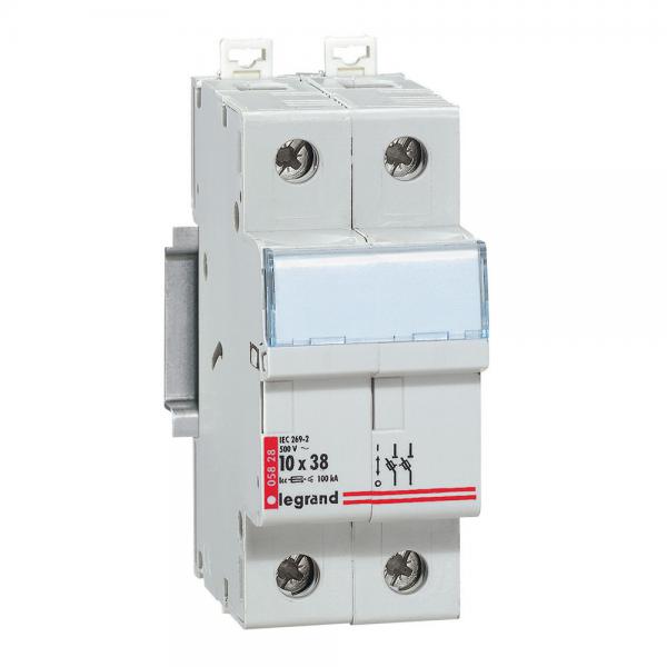 Photo Coupe-circuit sectionneur - 2P - cartouche cylind ind 10x38 - 500 V~ | Ref : 005828