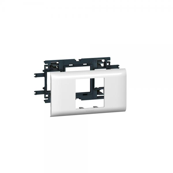 Photo Support Mosaic 2 modules pour goulotte DLP monobloc avec couvercle 65mm | Ref : 010952