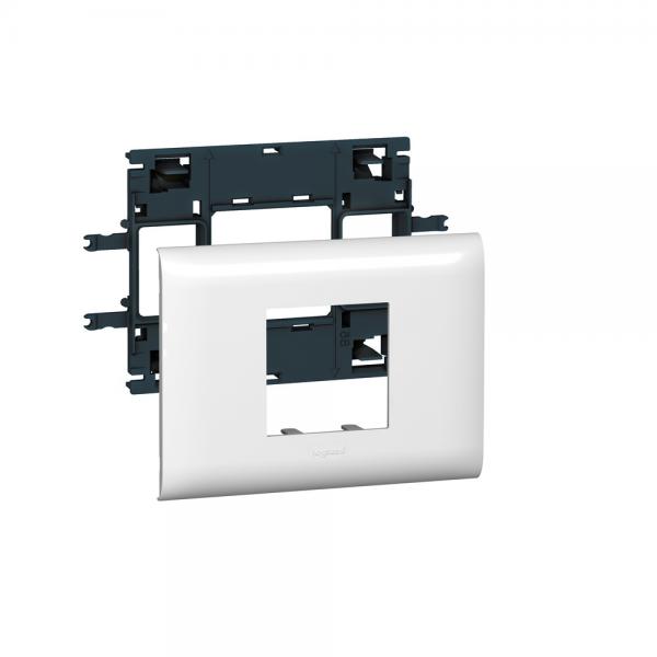Photo Support Mosaic 2 modules pour goulotte DLP monobloc avec couvercle 85mm | Ref : 010992