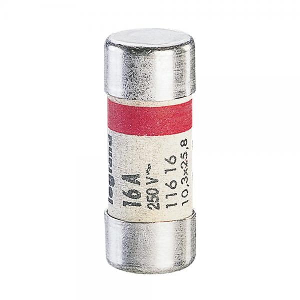 Photo Cartouche cylindrique domestique 10,3x25,8mm sans voyant - 16A | Ref : 011616