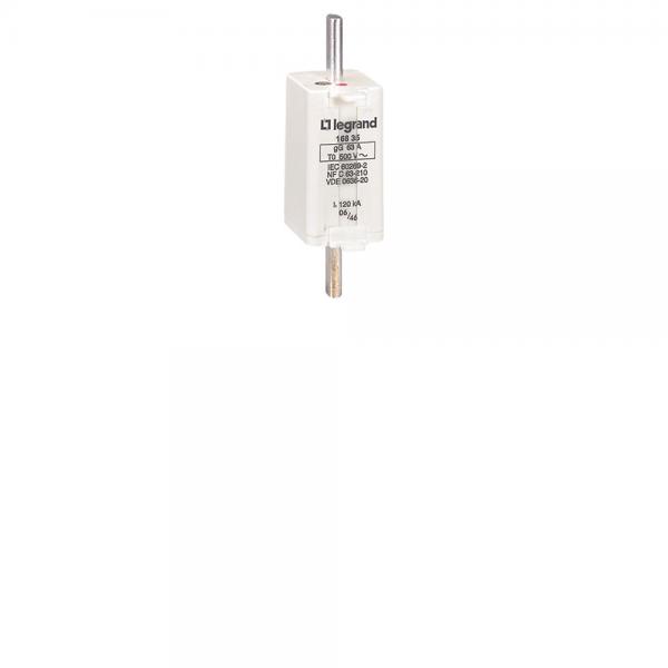 Photo Cartouche industrielle  couteau typegG taille 0 - avec voyant - 63A | Ref : 016835