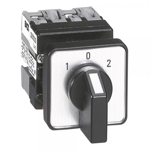 Photo Mini-commutateur - inverseur avec position arr�t - 1P - 2 contacts -fixation �22 | Ref : 023505