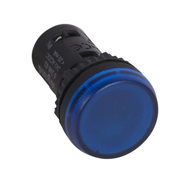 Photo Voyant monobloc avec LED intégrée IP69 Osmoz complet - bleu - 24V~ ou 24V= | Ref : 024603