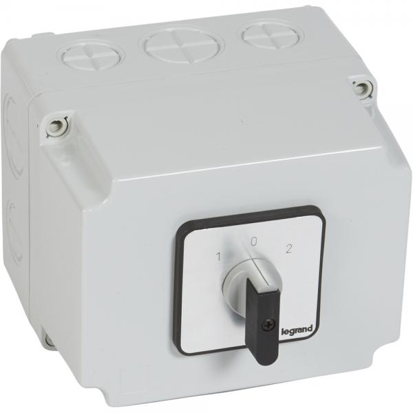 Photo Commutateur  cames inverseur - arrt 45 PR63 4P 8 contacts - botier 135x70mm | Ref : 027753