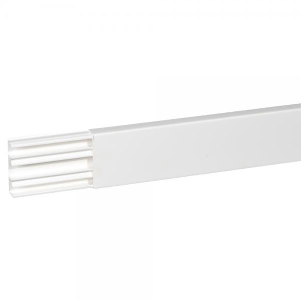 Photo Moulure DLPlus 75x20mm 3 compartiments longueur 2,1m - blanc | Ref : 030033