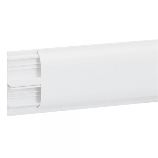 Photo Plinthe DLPlus 80x20mm 2 compartiments 1 couvercle longueur 2m - blanc | Ref : 030069