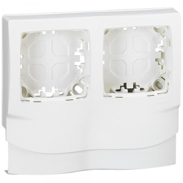Photo Cadre Appareillage saillie 2 postes pour moulures DLPlus épaisseur 20mm - blanc | Ref : 031418