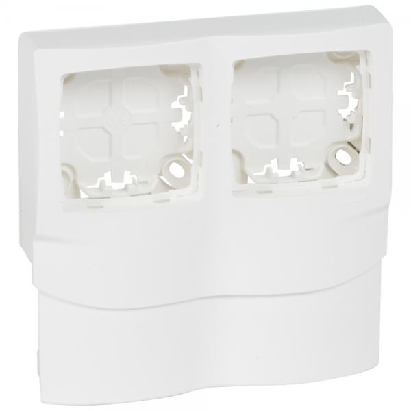 Photo Cadre Appareillage saillie 2 postes pour moulures DLPlus paisseur 16mm - blanc | Ref : 031466