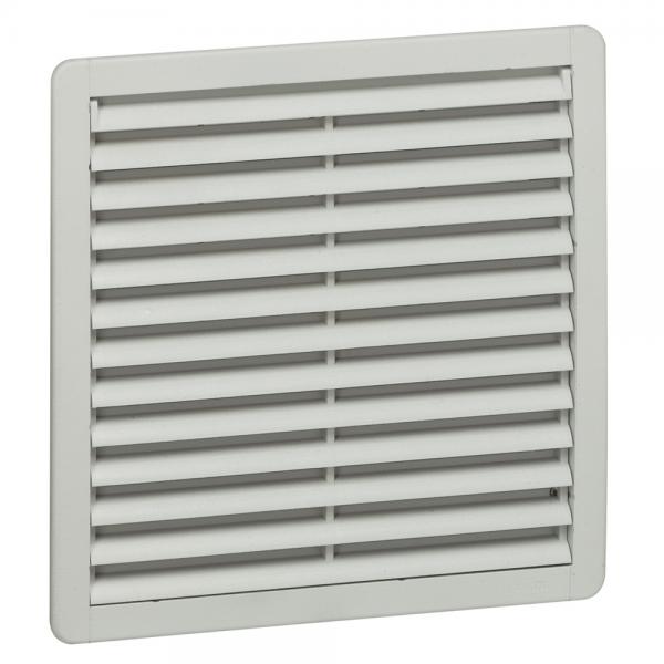 Photo Oue d'aration plastique avec filtre G3 IP54 - RAL7035 - 325x325mm | Ref : 034836
