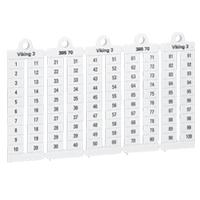 Photo Plaque repères à lecture verticale pour bloc de jonction Viking3 pas 5mm avec chiffres 1 à 100 | Ref : 039560