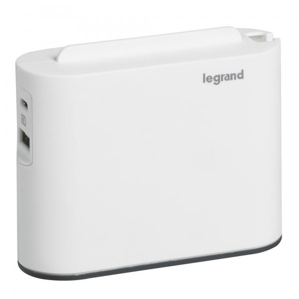 Photo Fiche 2x2P latrales 12A 230V 2760W et USB A+C - blanc/gris fonc | Ref : 049401