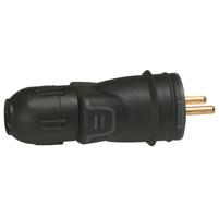 Photo Fiche mle caoutchouc 2P+T 16A IK08 connexion auto IP44 avec tiquette Gencod | Ref : 050110