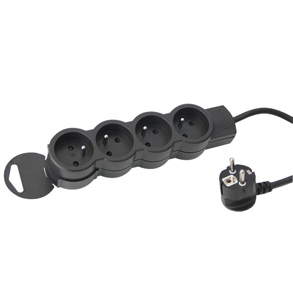 Photo Rallonge multiprise 4 prises de courant 2P+T 16A 230V avec cordon 1.5m | Ref : 050207
