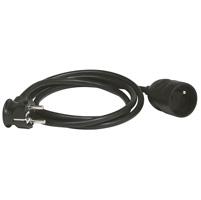 Photo Rallonge domestique 2P+T avec éclips de protection longueur 5m - noir | Ref : 051610