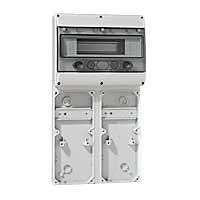 Photo Embase P17 501x265mm avec rail 13 modules et jusqu' 6 prises 16A pour plastron 280x125mm pour compo | Ref : 057703