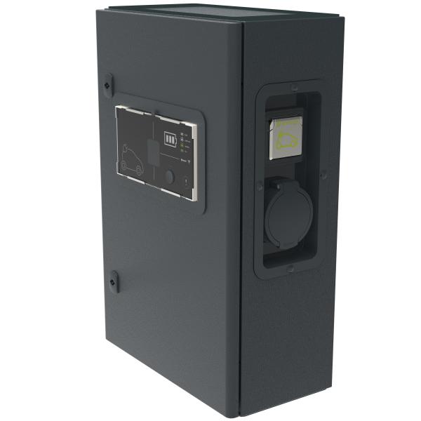 Photo Borne 1 VE triphasée Green\'up Premium 22kW Mode 2/3 métal | Ref : 058014