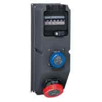 Photo Coffret multiprise Hypra IP66/67 - 55  -  2 prises dont 1 prise 32A 3P+N+T et 1 disjoncteur | Ref : 059873