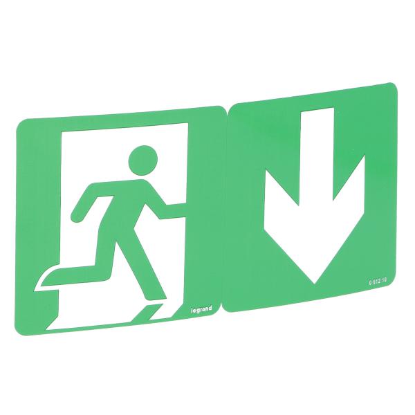 Photo Pictogramme signalisation d'évacuation repositionnable & recyclable (sortie de secours à gauche/droi | Ref : 061210