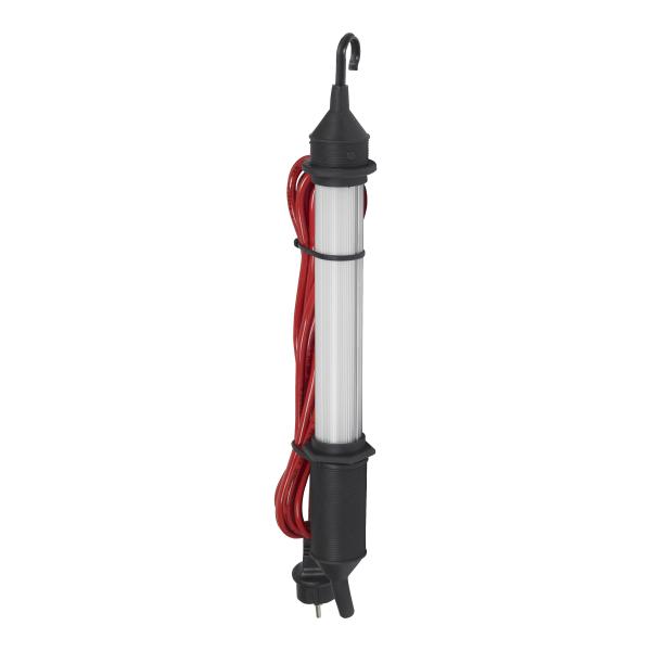 Photo Baladeuse professionnelle LED 900 lumens IK05 IP64 avec cordon 5m et fiche rouge 2P - embout et manche en caoutchouc et verrine antichoc | Ref : 062242