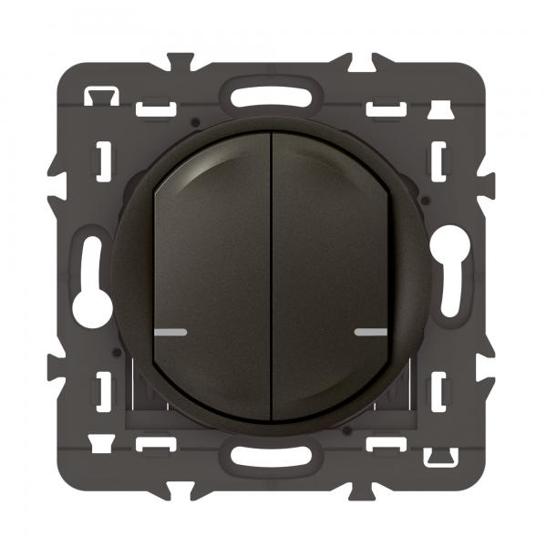 Photo Cde double sans fils clairage/prise Cliane with Netatmo sans plaque graphite | Ref : 064894A