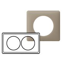 Photo Plaque Cliane Poudr 2 postes pour rnovation entraxe 57mm  -  finition Grs | Ref : 066728