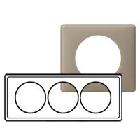 Photo Plaque Cliane Poudr 3 postes pour rnovation entraxe 57mm  -  finition Grs | Ref : 066729