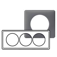 Photo Plaque Cliane Poudr 3 postes pour rnovation entraxe 57mm  -  finition Schiste | Ref : 066739