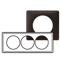 Photo Plaque Cliane Poudr 3 postes pour rnovation entraxe 57mm  -  finition Basalte | Ref : 066749