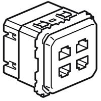 Photo Prise quadruple RJ45 STP multimdia Cliane rseau Optimum auto | Ref : 067394