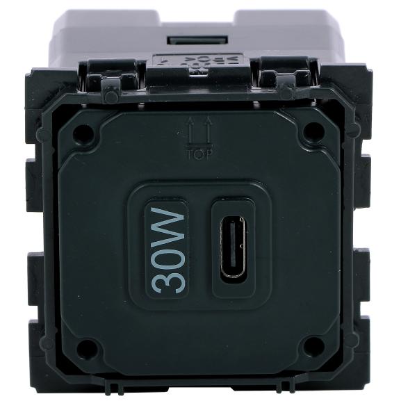 Photo Prise simple USB Cliane Type-C 3A 30W power delivery | Ref : 067467