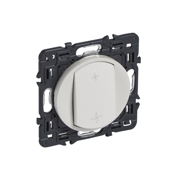 Photo Poussoir VMC Cliane avec enjoliveur blanc et support | Ref : 067729