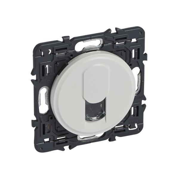 Photo Prise tlphone RJ45 Cliane avec enjoliveur blanc et support | Ref : 067737