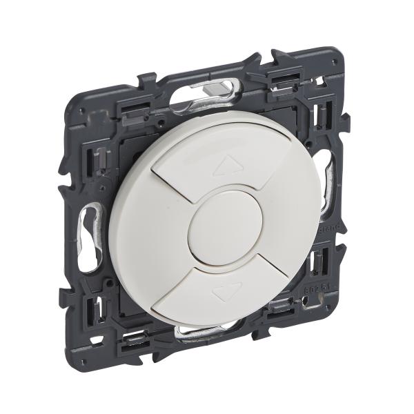 Photo Interrupteur pour volets roulants et stores Cliane enjoliveur blanc et support | Ref : 067751
