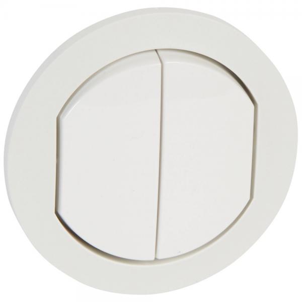 Photo Enjoliveur double Cliane IP44 pour rfrence 067001 ou 067031  -  Blanc | Ref : 067802