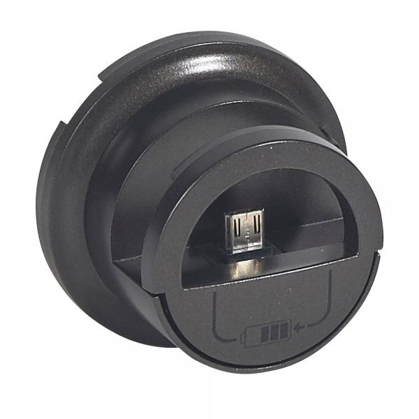 Photo Enjoliveur Cliane - prise double pour chargeur USB version dock - graphite | Ref : 067910