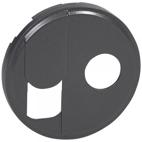 Photo Enjoliveur Cliane pour prise tlphone RJ45 et TV simple  -  finition graphite | Ref : 067939