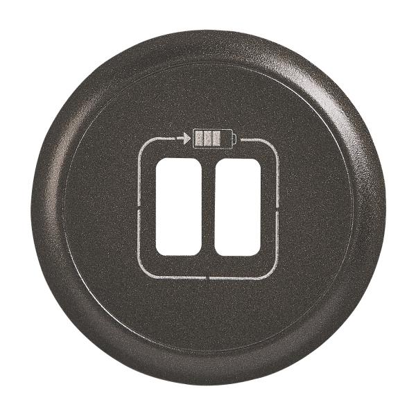 Photo Enjoliveur Cliane pour chargeur double USB Type - A  -  finition graphite | Ref : 067956