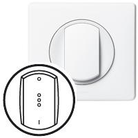 Photo Enjoliveur Cliane doigt large pour interrupteur bipolaire  voyant  -  Blanc | Ref : 068023