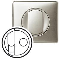 Photo Enjoliveur C�liane pour prise t�l�phone RJ45 et TV simple  -  finition titane | Ref : 068539