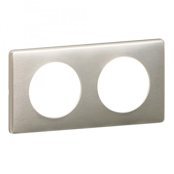 Photo Plaque Cliane Mtal 2 postes  -  finition Titane | Ref : 068902