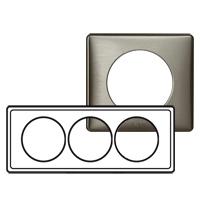 Photo Plaque Cliane Mtal 3 postes pour rnovation entraxe 57mm  -  finition Tungstne | Ref : 068979