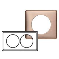 Photo Plaque Cliane Mtal 2 postes pour rnovation entraxe 57mm  -  finition Copper | Ref : 068998