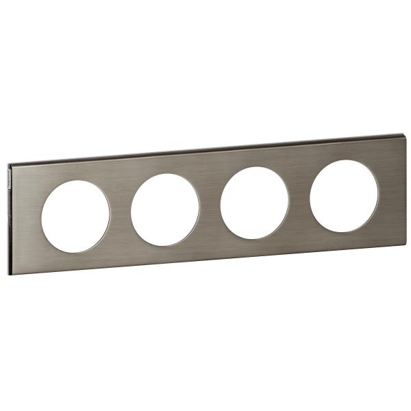 Photo Plaque Céliane Matières 4 postes - finition Inox Brossé | Ref : 069104
