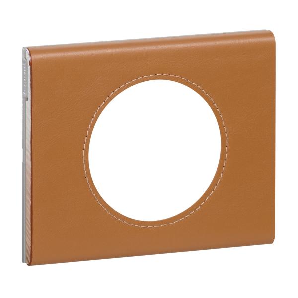 Photo Plaque Cliane Matires 1 poste  -  finition Cuir Caramel | Ref : 069421