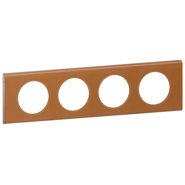 Photo Plaque Cliane Matires 4 postes  -  finition Cuir Caramel | Ref : 069424