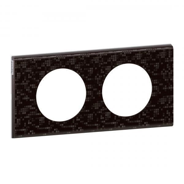 Photo Plaque Cliane Matires 2 postes  -  finition Cuir Pixel | Ref : 069452