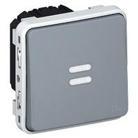 Photo Interrupteur temporisé lumineux Plexo composable IP55 230V 50Hz ou 60Hz - gris | Ref : 069504