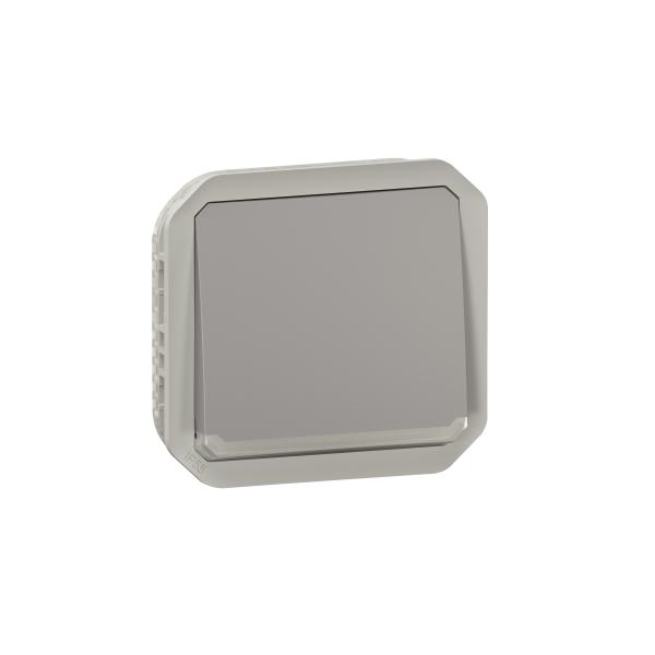 Photo Poussoir NO-NF lumineux Plexo composable gris | Ref : 069536L