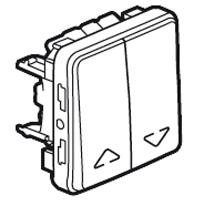 Photo Double inter ou va-et-vient pour volets roulants Plexo composable IP55 10A -gris | Ref : 069538